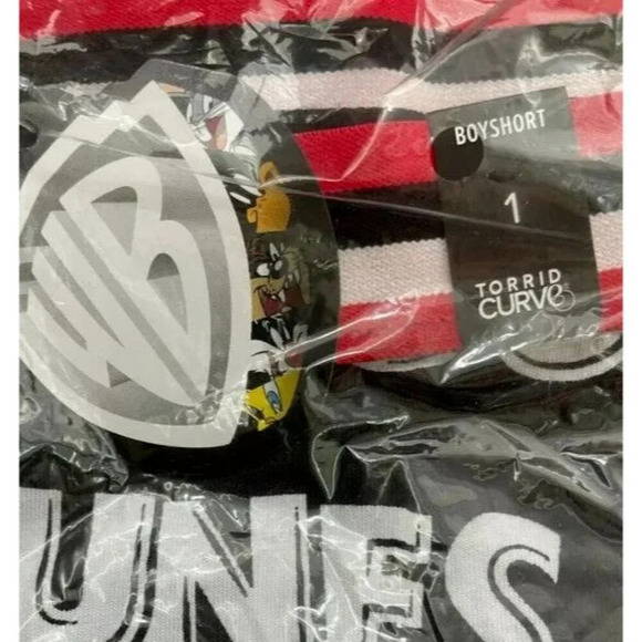 Warner Bros 0-L Black Looney Tunes Characters Graphic Cotton Boyshort Panties - Picture 5 of 6